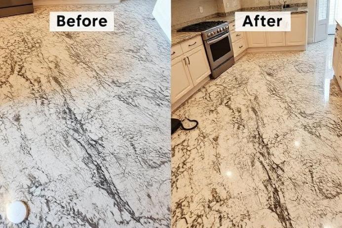 Öncesi sonrası - Granit Zemin Parlatma