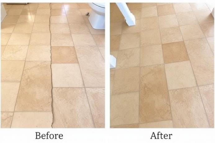 Öncesi sonrası - Traverten Zemin Yenileme