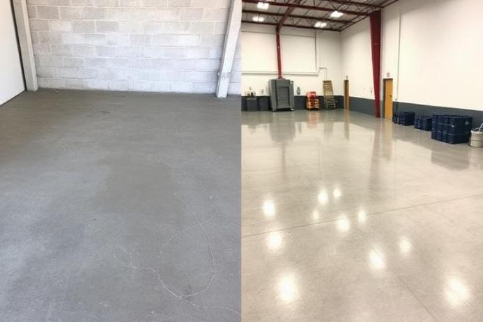 Öncesi sonrası - Beton Zemin Parlatma