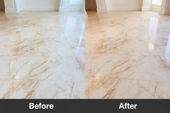 Öncesi sonrası - Mermer Zemin Silim & Cila